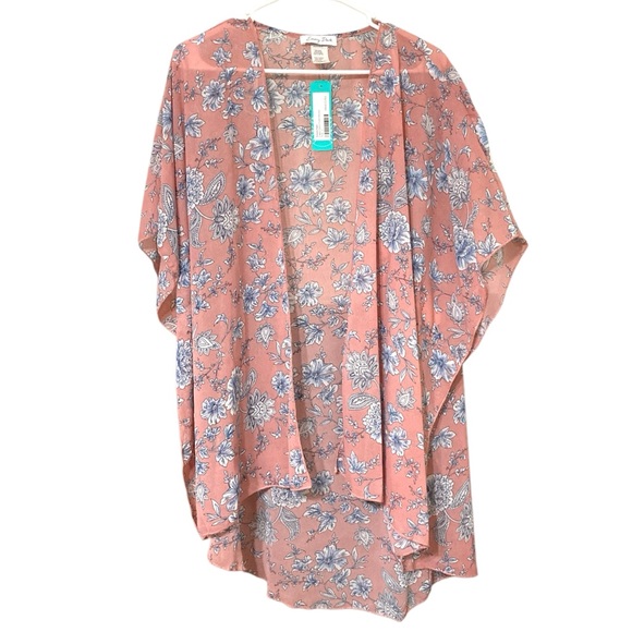 emory park Other - Pink Floral Kimono Coverup Short Sleeve Pit to Pit 35” Size L